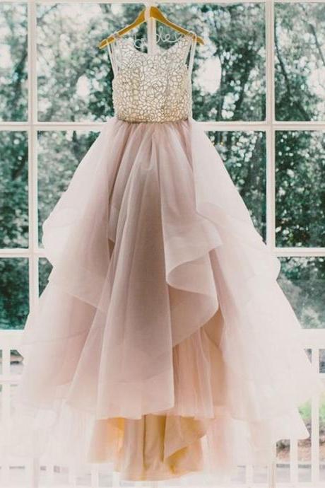 W3418 2021 Princess Long Party Dress,scoop Backless Ball Gown, Lace Prom Dress,wedding Dresses,princess Bridal Dress,wedding Gown,long Prom Dress
