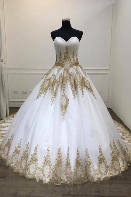 W3457 Unique White Tulle Vintage Sweetheart Formal Prom Dress With Applique,wedding Dresses,brial Gowns