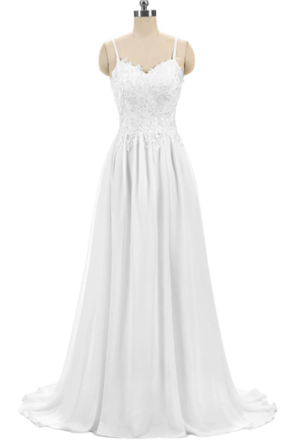 W3509 Cheap Bride Marry Dress White Chiffon Embroidery Wedding Dress