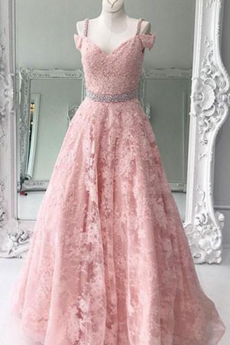 P3535 Charming Prom Dress,lace Prom Dress, A-line Dress,v-neck Evening Dress