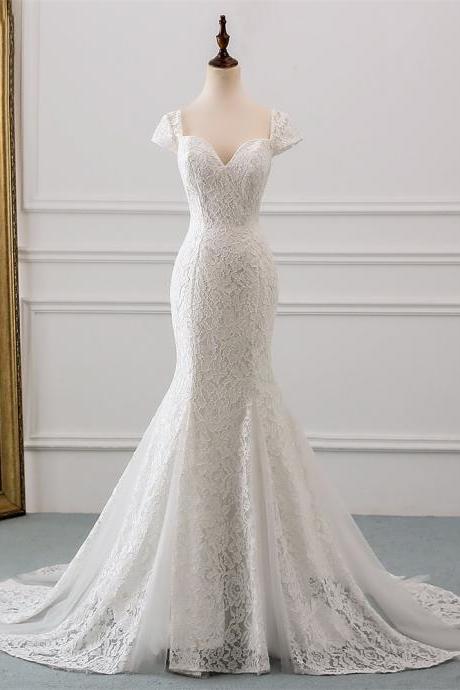 W3659 cap sleeve style lace wedding dress 2021 wedding Vestido de noiva Mermaid wedding dresses