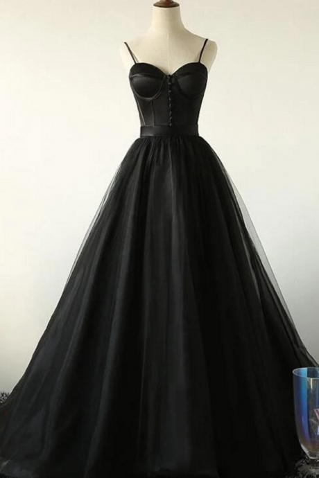 P3745 Black Long Party Gowns, Black Evening Prom Dress