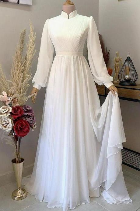 P3815 Simple Ivory Party Dress Elegant Long Evening Dress