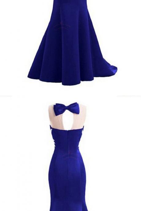 Royal Blue Beaded Mermaid Sexy Party Prom Dresses 2017 Style Fashion Evening Gown