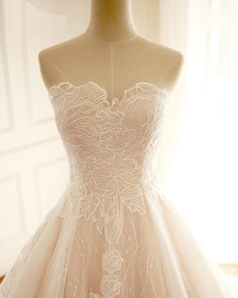 Strapless Sweetheart Neck Champagne Long Prom Dresses Golden Long Formal Evening Dresses,DP081 main image 1